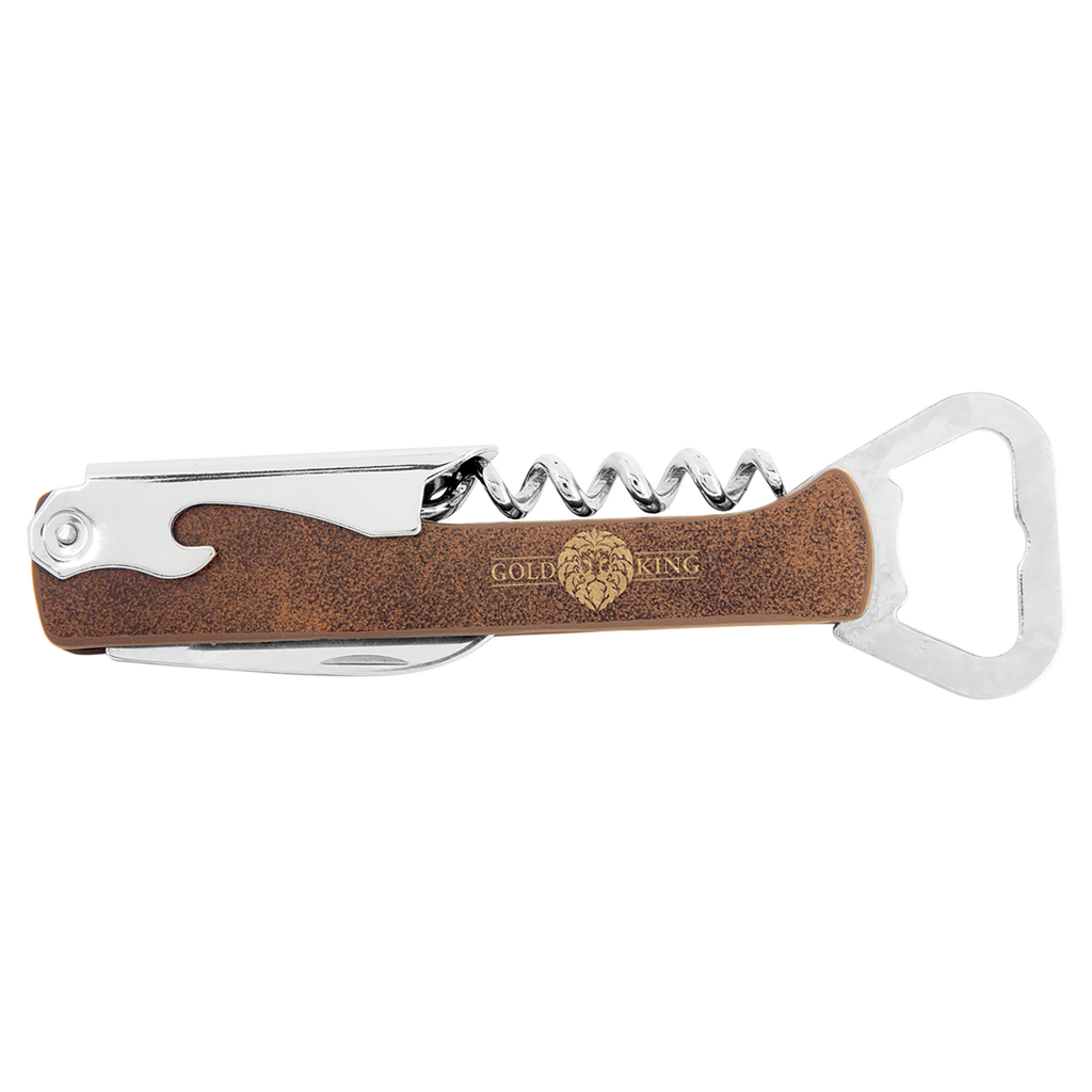 Branded Leatherette Wine Bottle Opener