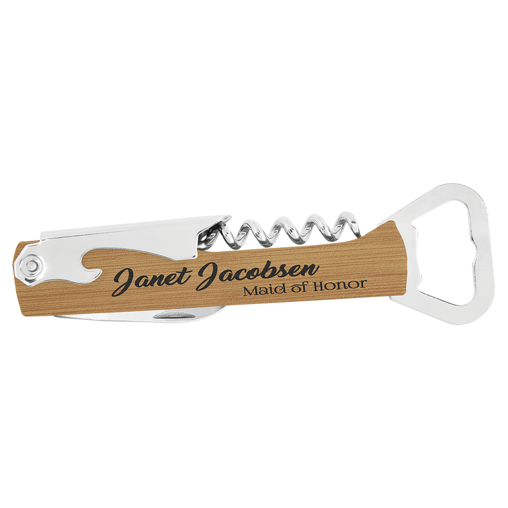 Branded Leatherette Wine Bottle Opener